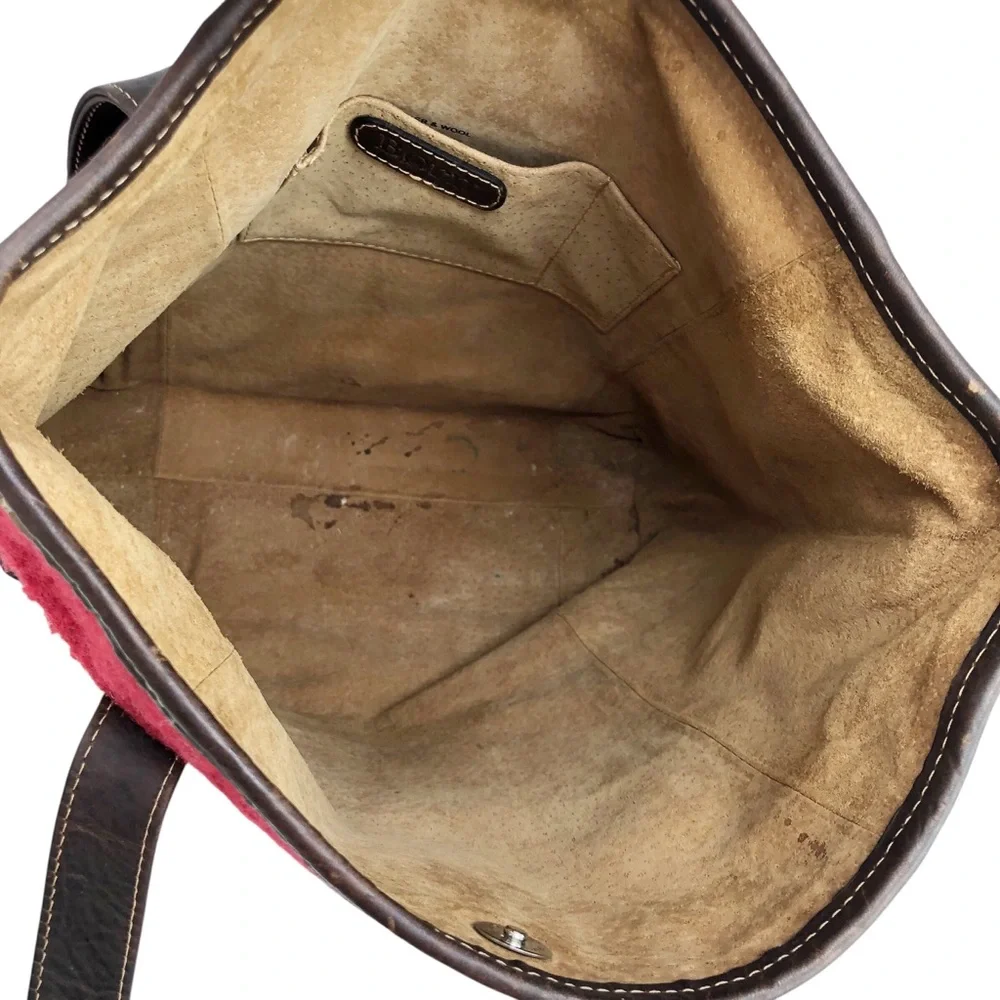 Born Textile Wool and Leather Western Aztec Print Handbag Purse‎ Tote